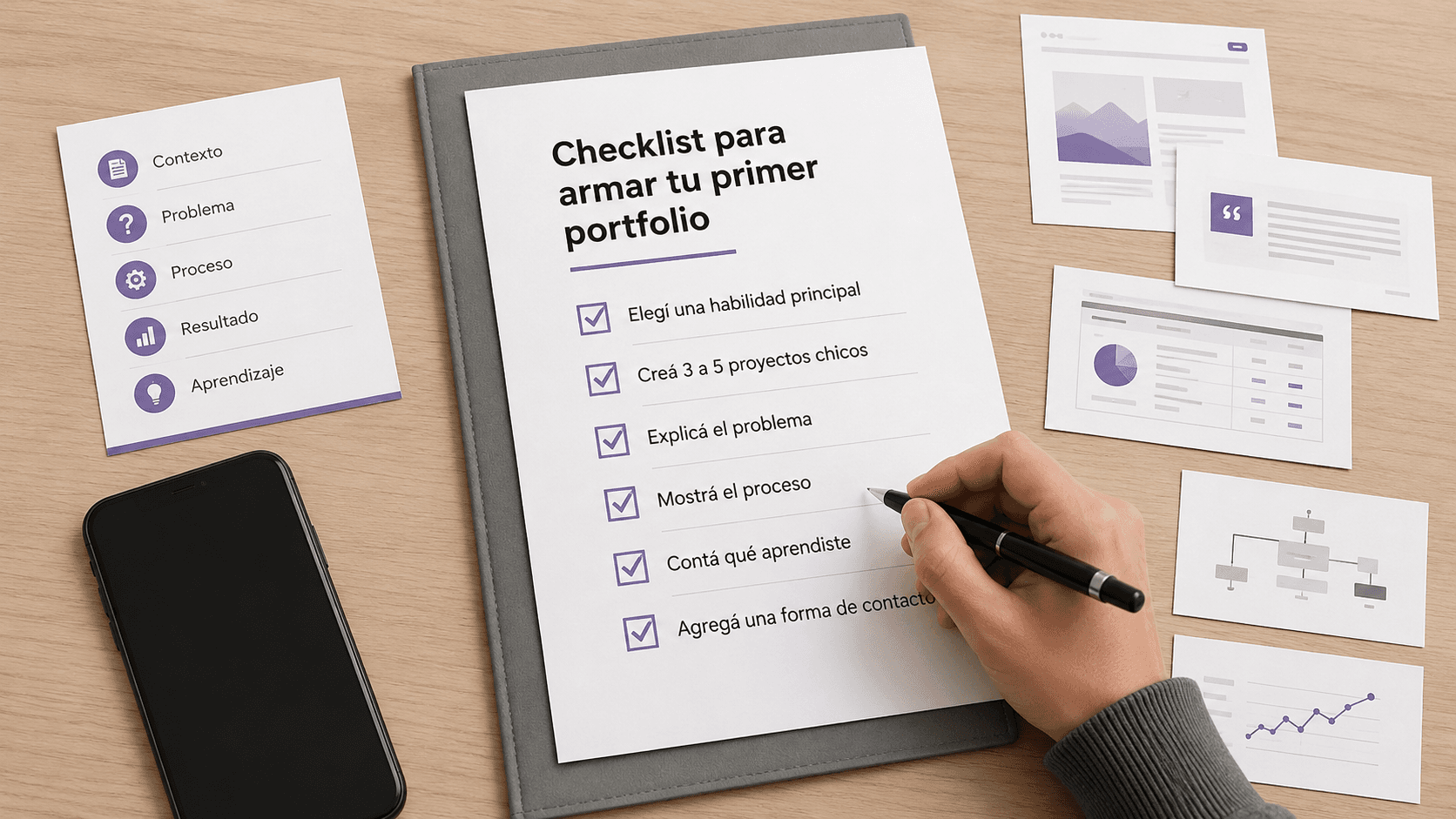 Checklist para armar tu primer portfolio sin tener clientes