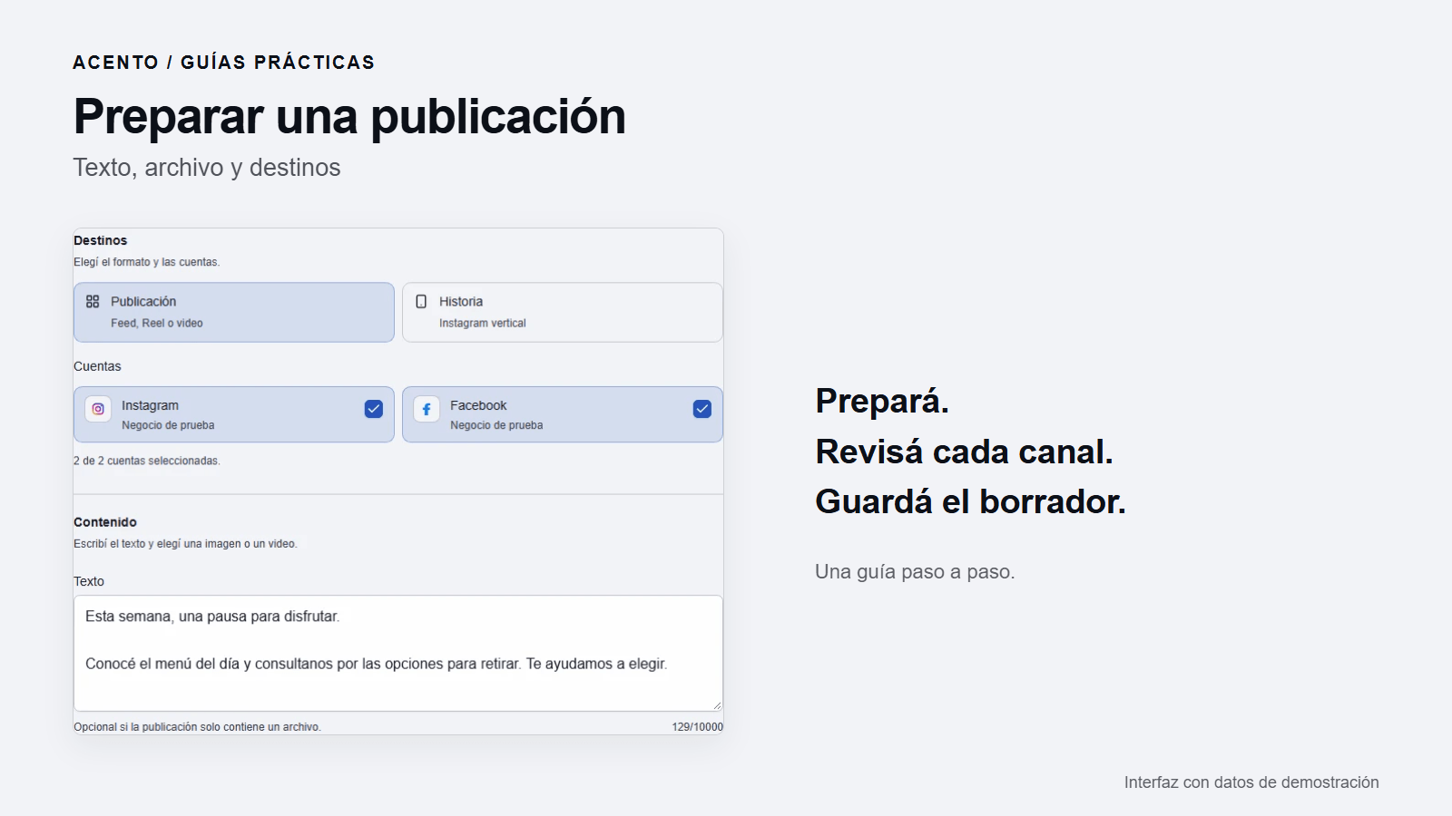 Cómo preparar una publicación en Acento